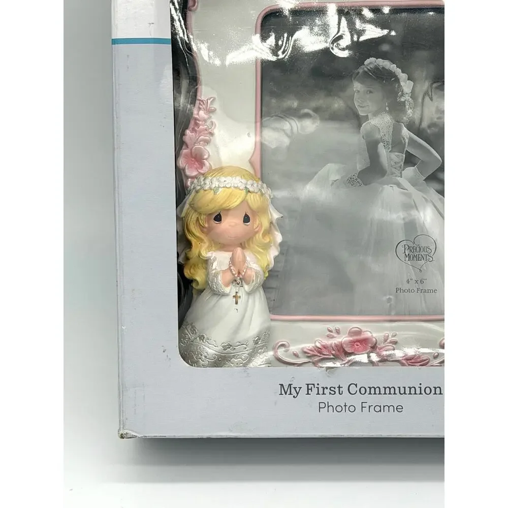 Precious Moments My First Communion 4x6 Photo Frame Girl NIB Pink Resin Gift
